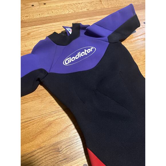 gladiator wetsuit | size 14 | shorts swim ski scuba black red purple - Picture 5 of 10
